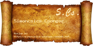 Simoncsics Csongor névjegykártya