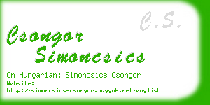 csongor simoncsics business card